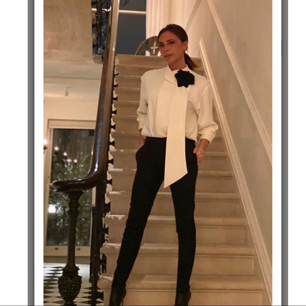 Victoria Beckham Oversized Scarf-Neck Shirt